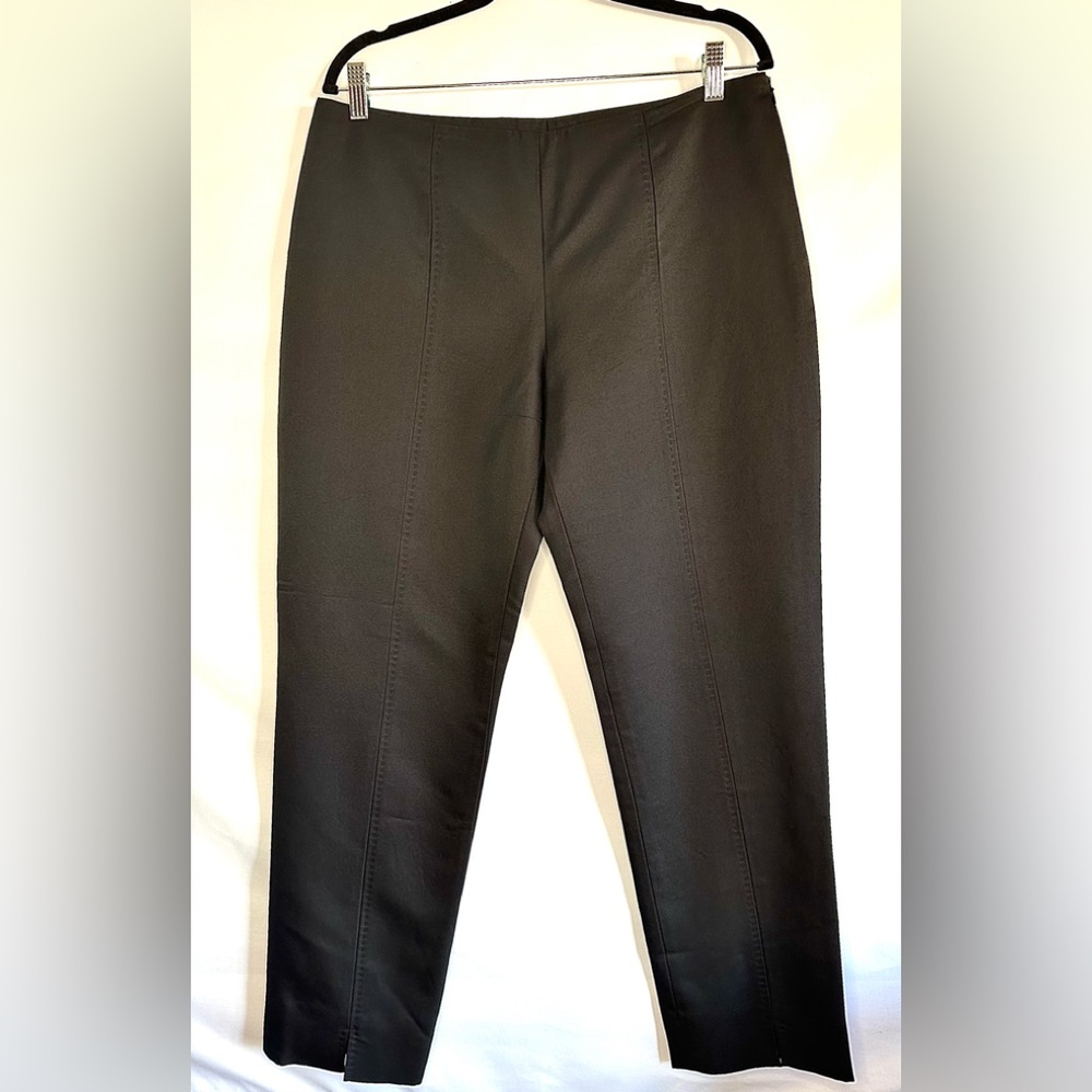 Eccoci Women Black Wool Silk Lined Dress Pants Size 12 Back Buttons